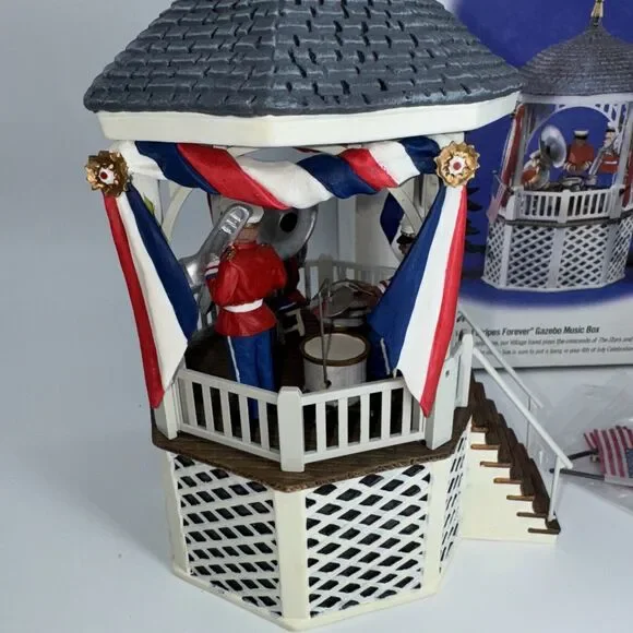 Department 56 Heritage Village Stars And Stripes Forever Music Box Gazebo 55502